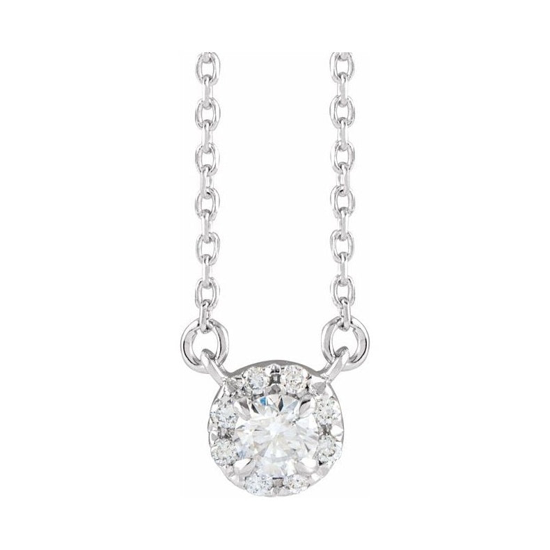 French-Set Halo-Style Necklace or Center
