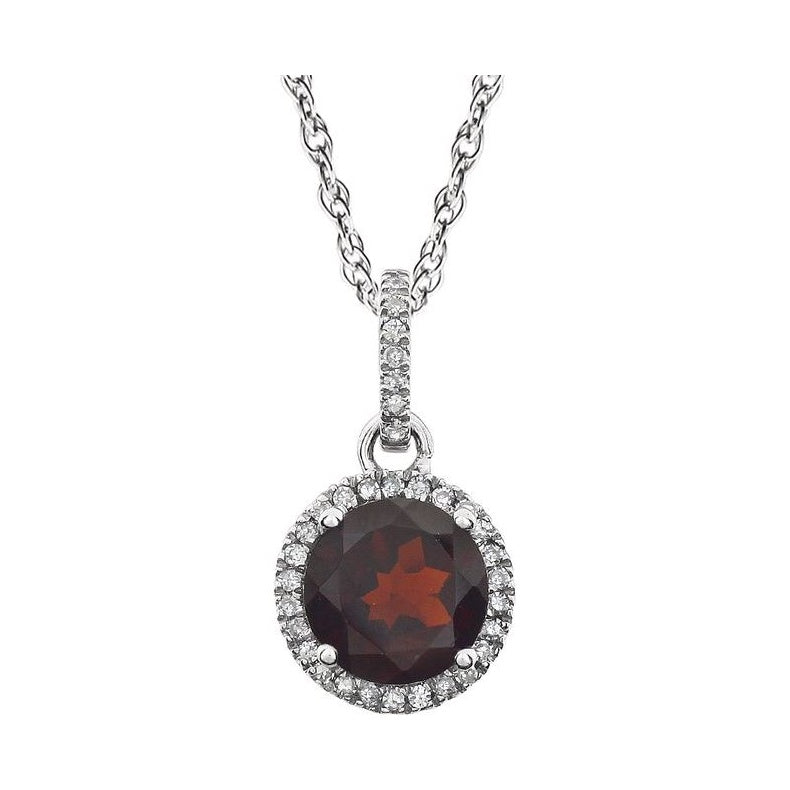 Halo-Style Birthstone Necklace