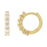 Cabochon Hinged Hoop Earrings