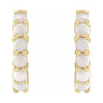 Cabochon Hinged Hoop Earrings