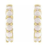Cabochon Hinged Hoop Earrings