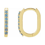 Accented Elongated Hoop Earrings
