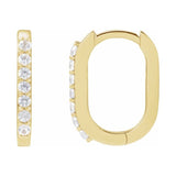 Accented Elongated Hoop Earrings
