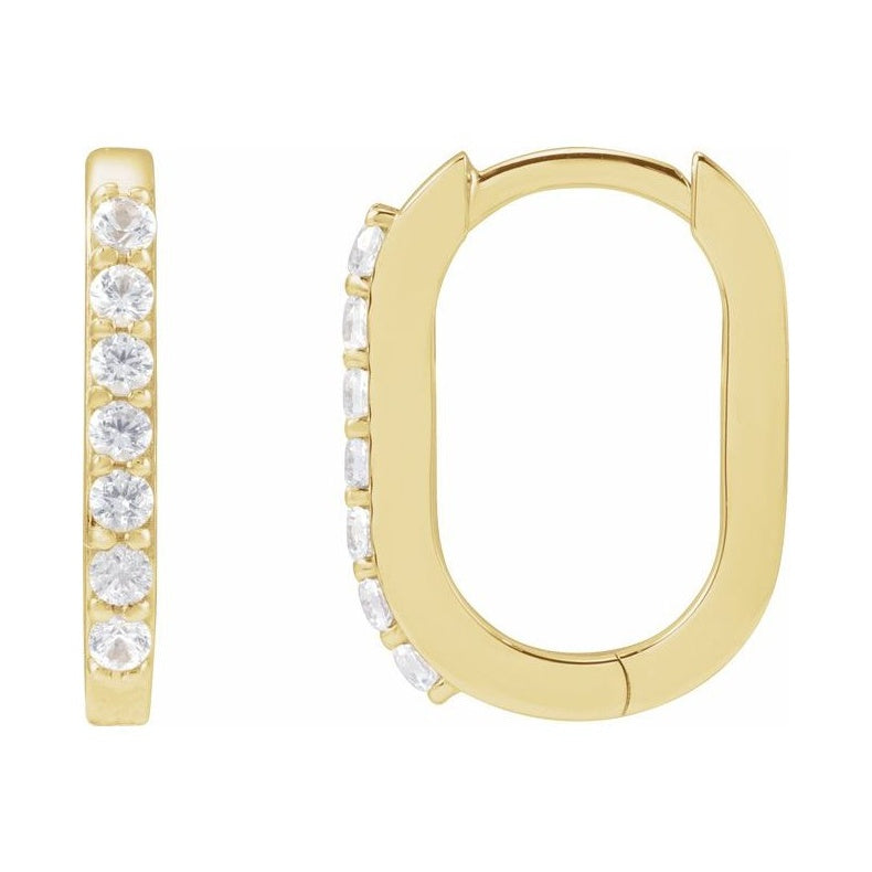 Accented Elongated Hoop Earrings