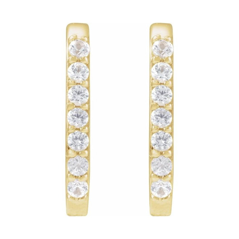 Accented Elongated Hoop Earrings
