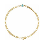 Bezel-Set Solitaire Curb Link Bracelet