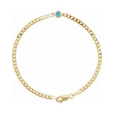 Bezel-Set Solitaire Curb Link Bracelet