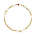 Bezel-Set Solitaire Curb Link Bracelet