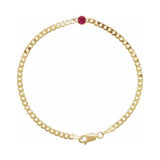 Bezel-Set Solitaire Curb Link Bracelet