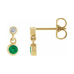 Two-Stone Bezel Set Earrings