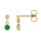 Two-Stone Bezel Set Earrings