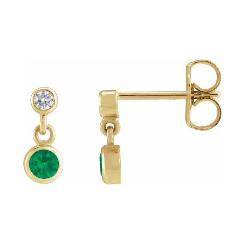 Two-Stone Bezel Set Earrings