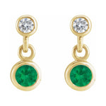 Two-Stone Bezel Set Earrings