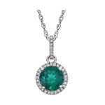 Halo-Style Birthstone Necklace