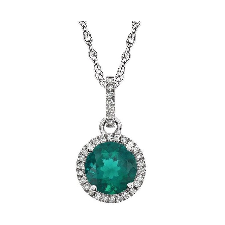 Halo-Style Birthstone Necklace