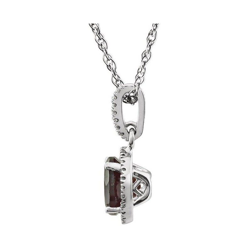 Halo-Style Birthstone Necklace