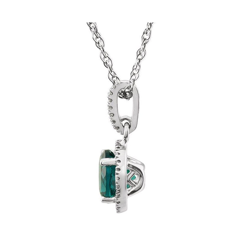Halo-Style Birthstone Necklace