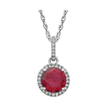Halo-Style Birthstone Necklace
