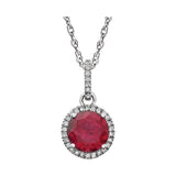 Halo-Style Birthstone Necklace