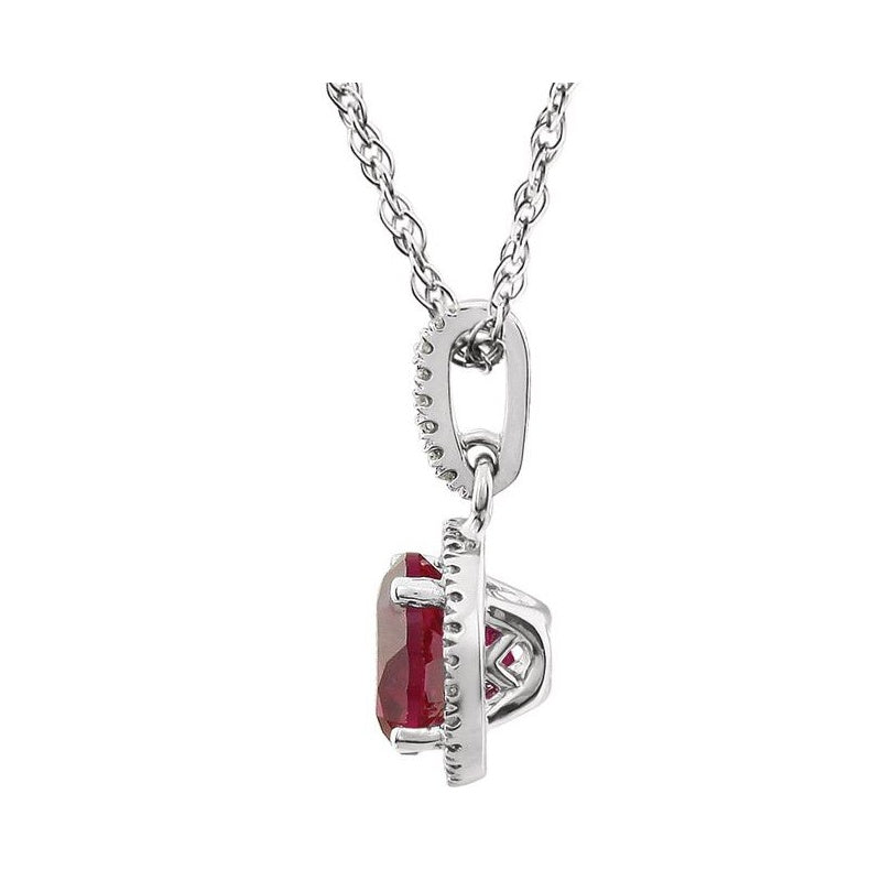 Halo-Style Birthstone Necklace