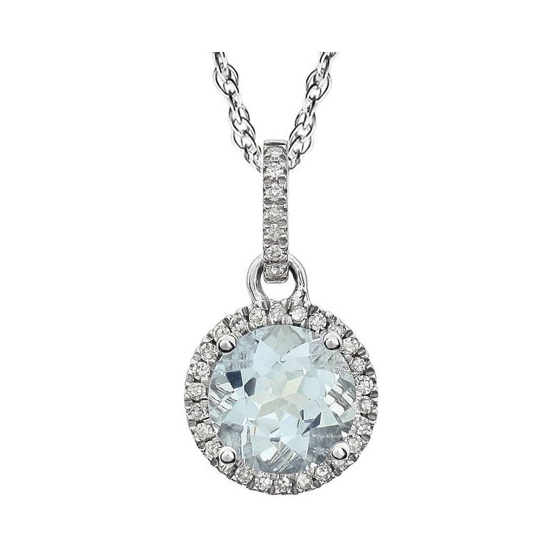 Halo-Style Birthstone Necklace