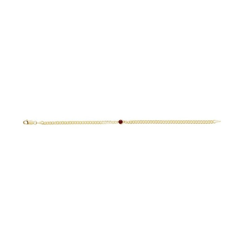 Bezel-Set Solitaire Curb Link Bracelet