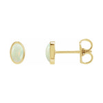Oval Bezel-Set Cabochon Earrings