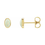 Oval Bezel-Set Cabochon Earrings