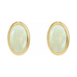 Oval Bezel-Set Cabochon Earrings