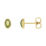 Oval Bezel-Set Cabochon Earrings