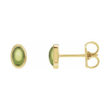 Oval Bezel-Set Cabochon Earrings