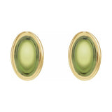 Oval Bezel-Set Cabochon Earrings
