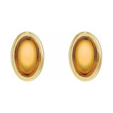 Oval Bezel-Set Cabochon Earrings