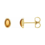 Oval Bezel-Set Cabochon Earrings