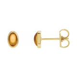 Oval Bezel-Set Cabochon Earrings
