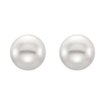 Button Pearl Stud Earrings