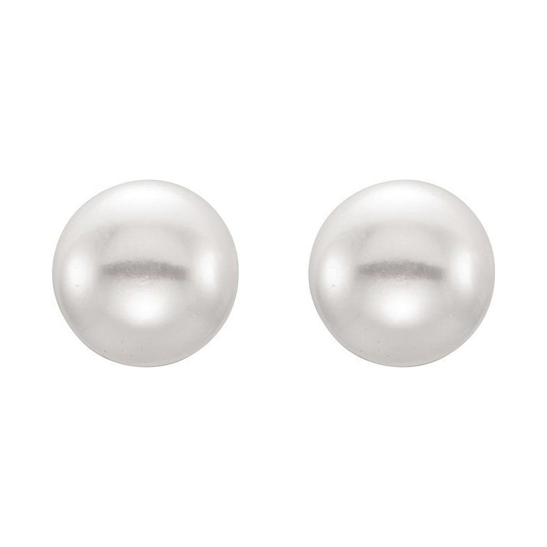 Button Pearl Stud Earrings