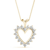 Yellow Gold 16-Diamond Heart Pendant