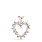 Rose Gold 16-Diamond Heart Pendant