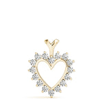 Yellow Gold 16-Diamond Heart Pendant