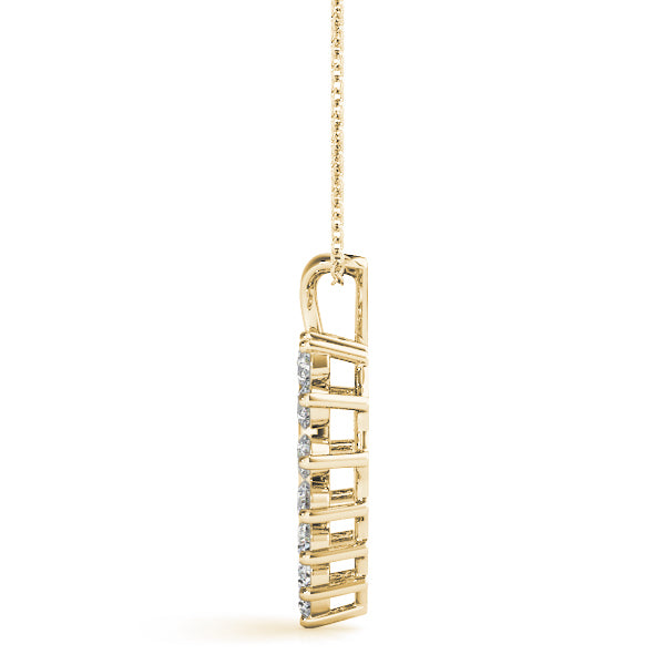 14K Yellow Gold Multi-Diamond Heart Pendant