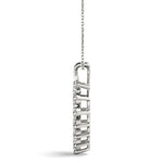 White Platinum 16-Diamond Heart Pendant