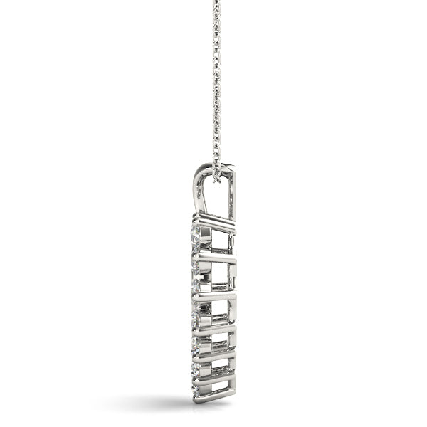 White Platinum 16-Diamond Heart Pendant
