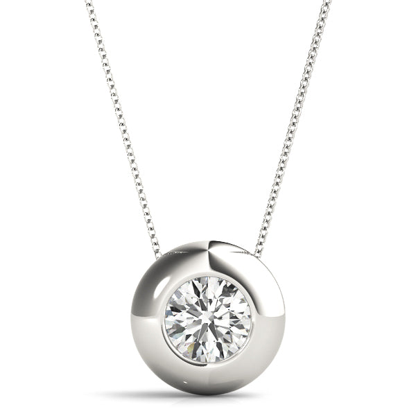 1 Carat Lab Diamond White Gold Solitaire Pendant