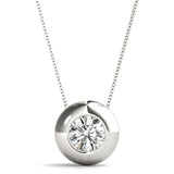 White Platinum 1.0ct Lab Diamond Pendant