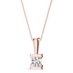18K Rose Gold 1ct Lab Diamond Pendant