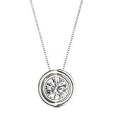 White Platinum 1CT Lab Diamond Solitaire Pendant