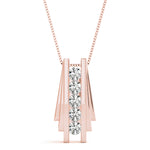 Rose Gold Multi-Diamond Fashion Pendant