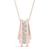Rose Gold Multi-Diamond Fashion Pendant 0.5ctw