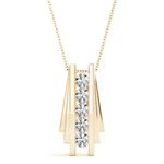 18K Yellow Gold Multi-Diamond Fashion Pendant
